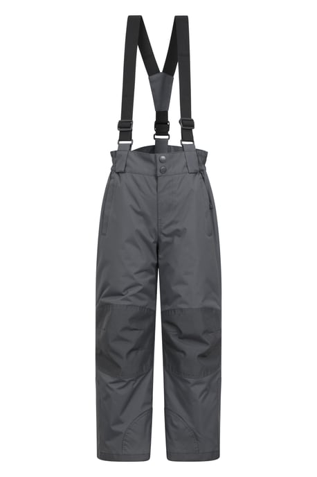 'Raptor' Kids Snow Pants Warm Snow Proof Elastic Waistband Winter Ski Trousers Dark Grey - Image 1