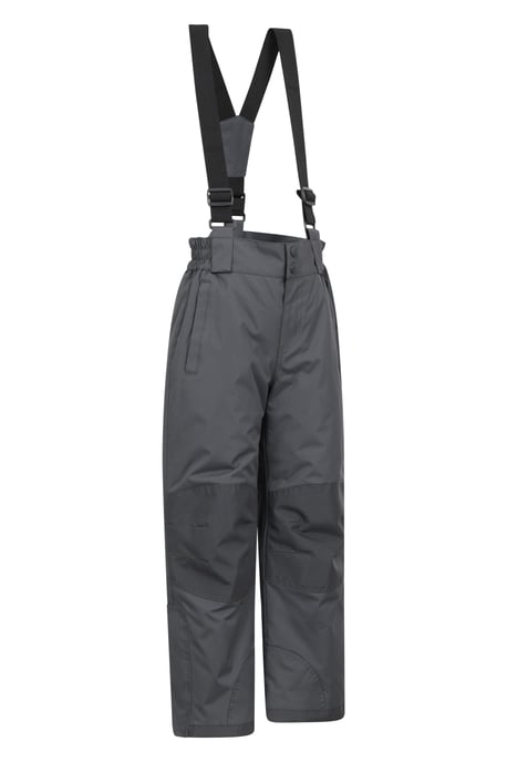 'Raptor' Kids Snow Pants Warm Snow Proof Elastic Waistband Winter Ski Trousers Dark Grey - Image 2