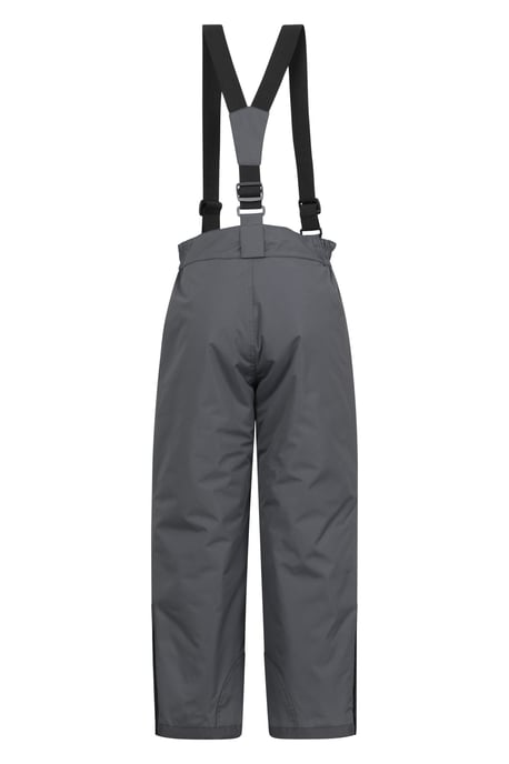'Raptor' Kids Snow Pants Warm Snow Proof Elastic Waistband Winter Ski Trousers Dark Grey - Image 3