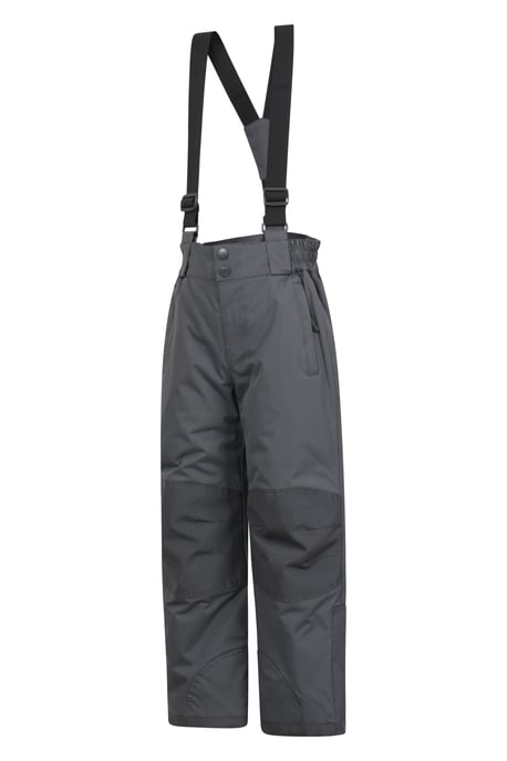 'Raptor' Kids Snow Pants Warm Snow Proof Elastic Waistband Winter Ski Trousers Dark Grey - Image 4