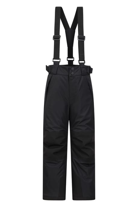 'Falcon Extreme' Kids Ski Pants Waterproof Warm Elastic Waist Winter Trouser Black - Image 1