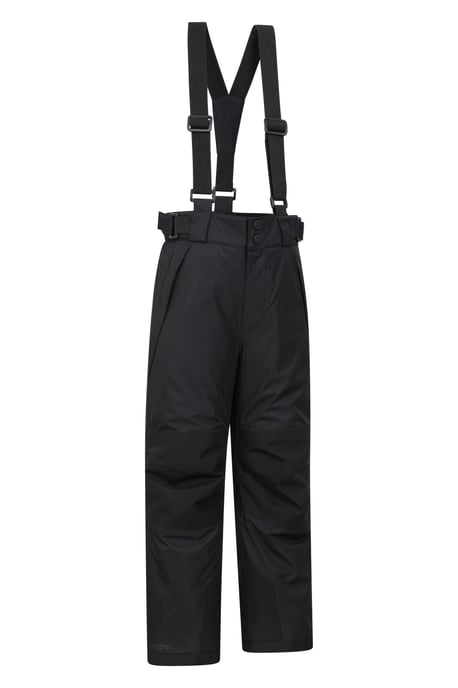 'Falcon Extreme' Kids Ski Pants Waterproof Warm Elastic Waist Winter Trouser Black - Image 2
