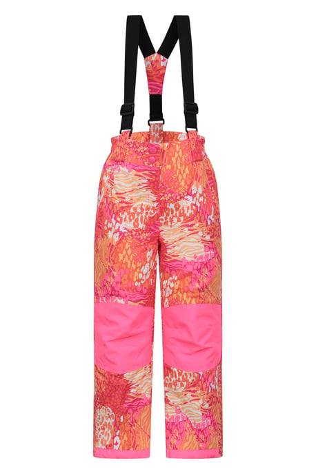 'Honey' Kids Snow Pants Snow Proof Warm Elasticated Waist Winter Ski Trousers Orange - Image 2