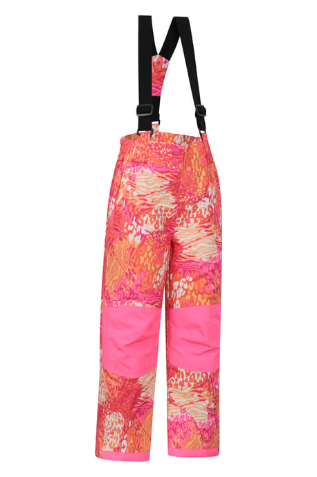 'Honey' Kids Snow Pants Snow Proof Warm Elasticated Waist Winter Ski Trousers Orange - Image 3