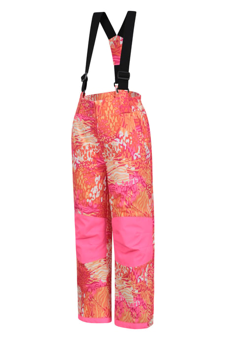 'Honey' Kids Snow Pants Snow Proof Warm Elasticated Waist Winter Ski Trousers Orange - Image 4