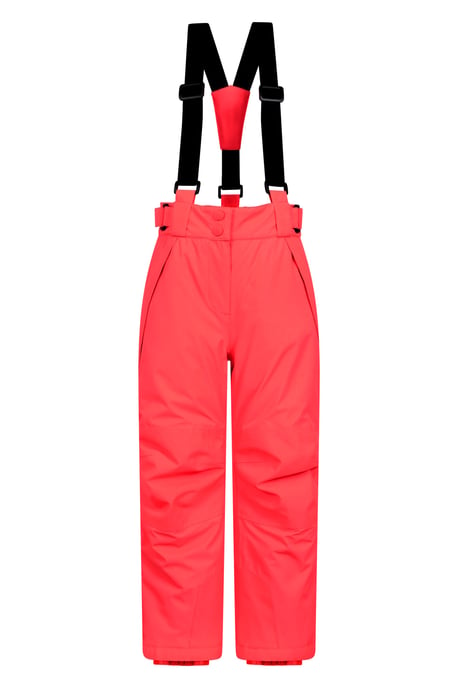 'Falcon Extreme' Kids Ski Pants Waterproof Warm Elastic Waist Winter Trouser Coral - Image 1