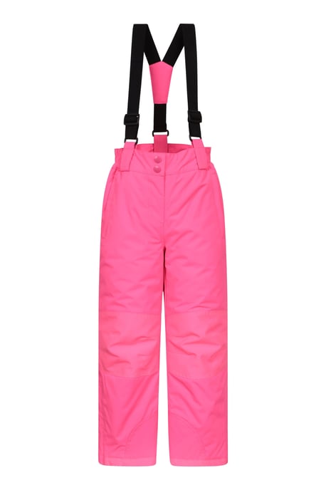 'Honey' Kids Snow Pants Snow Proof Warm Elasticated Waist Winter Ski Trousers Pink - Image 1
