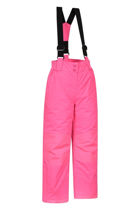 'Honey' Kids Snow Pants Snow Proof Warm Elasticated Waist Winter Ski Trousers Pink - Image 2