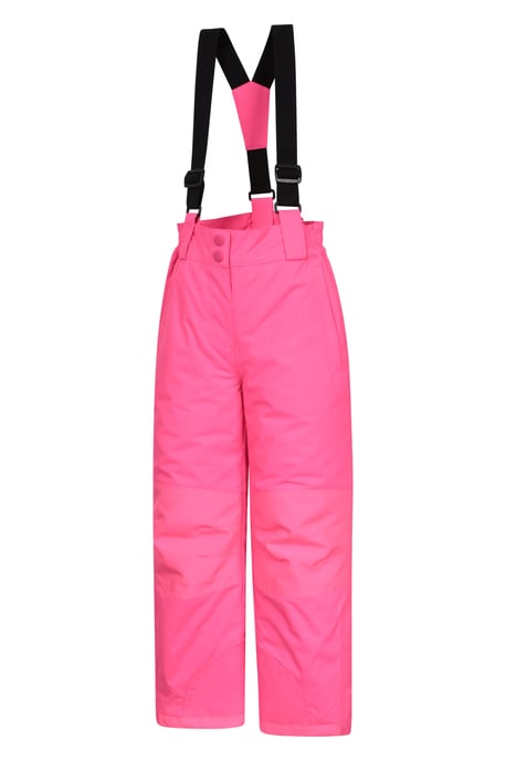 'Honey' Kids Snow Pants Snow Proof Warm Elasticated Waist Winter Ski Trousers Pink - Image 4