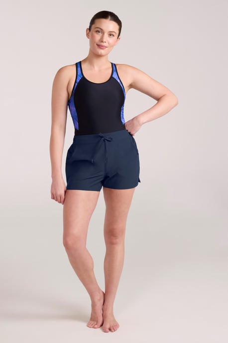 Women's Boardshorts UV Protection Quick Dry Summer Swimming Trunks Navy - Image 2