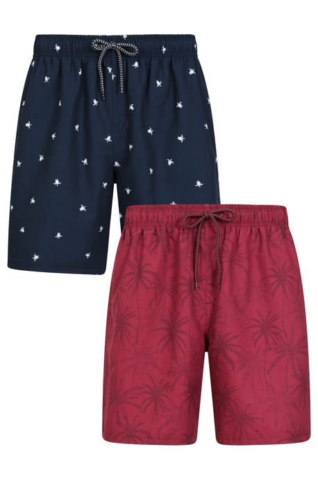 'Aruba' Men's Swim Shorts UV Protection Swimming Trunks - Pack of 2 Burgundy - Image 1