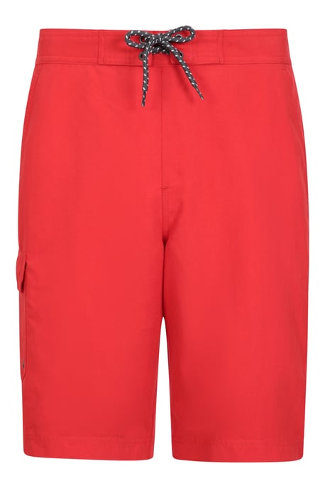 'Ocean' Men's Boardshorts with Adjustable Waist Quick Dry Swimming Trunks Red - Image 1