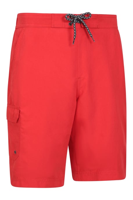 'Ocean' Men's Boardshorts with Adjustable Waist Quick Dry Swimming Trunks Red - Image 4
