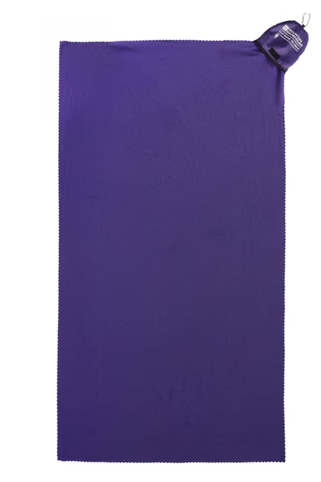 Large Clip Microfibre Travel Towel Highly Absorbent Soft Quick Dry Lightweight Purple - Image 1