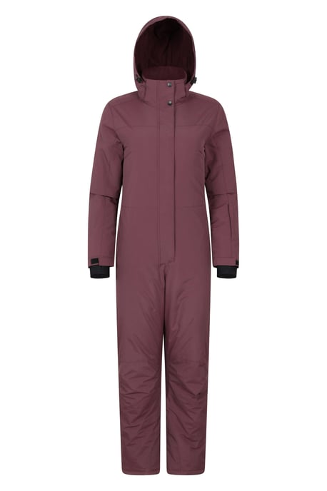 'Cloud' Women's Ski Suit Insulated Waterproof Adjustable Hood Zip Up Snowsuit Purple - Image 1
