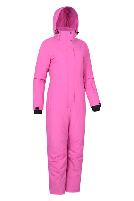 'Cloud' Women's Ski Suit Insulated Waterproof Adjustable Hood Zip Up Snowsuit Pink - Image 3