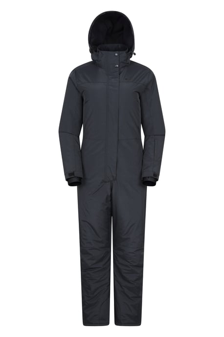'Cloud' Women's Ski Suit Insulated Waterproof Adjustable Hood Zip Up Snowsuit Black - Image 5