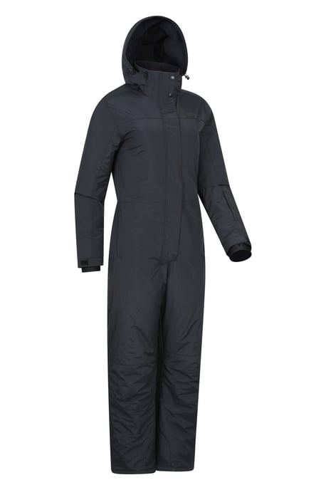'Cloud' Women's Ski Suit Insulated Waterproof Adjustable Hood Zip Up Snowsuit Black - Image 6