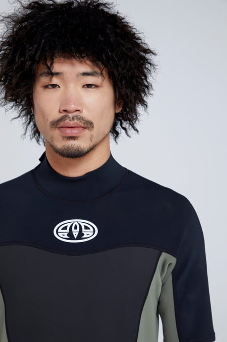 'Slater' Men's Shorty Wetsuit with Flats Seams Summer Swimwear Black - Image 6