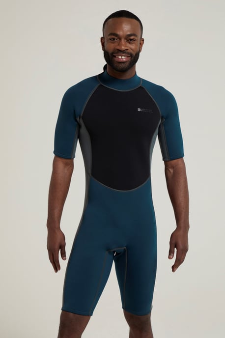 Men's Shorty Wetsuit with Easy Glide Zip Fastening Swimwear Navy/Blue - Image 5