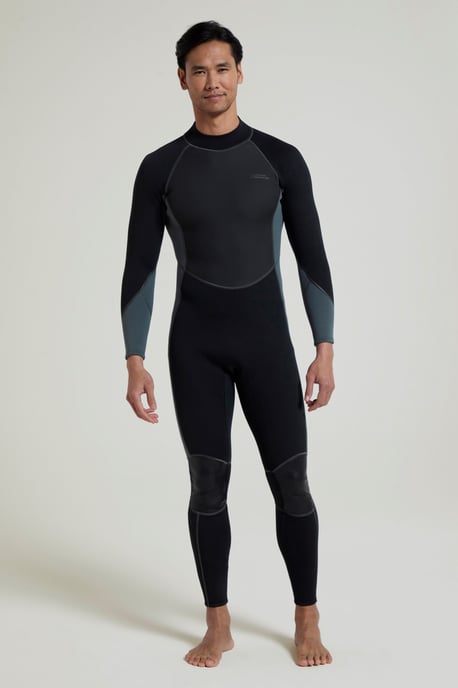 Men's Full Length Neoprene Wetsuit with Easy Glide Zip Swimwear Charcoal - Image 2