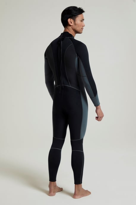 Men's Full Length Neoprene Wetsuit with Easy Glide Zip Swimwear Charcoal - Image 3
