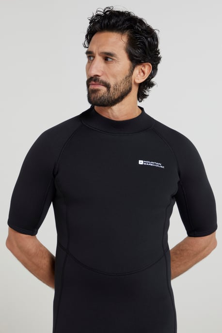 Men's Shorty Wetsuit with Easy Glide Zip Fastening Swimwear Black - Image 3
