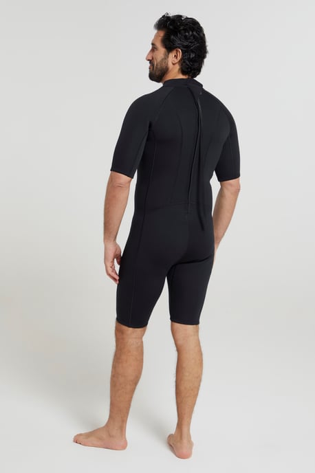Men's Shorty Wetsuit with Easy Glide Zip Fastening Swimwear Black - Image 4