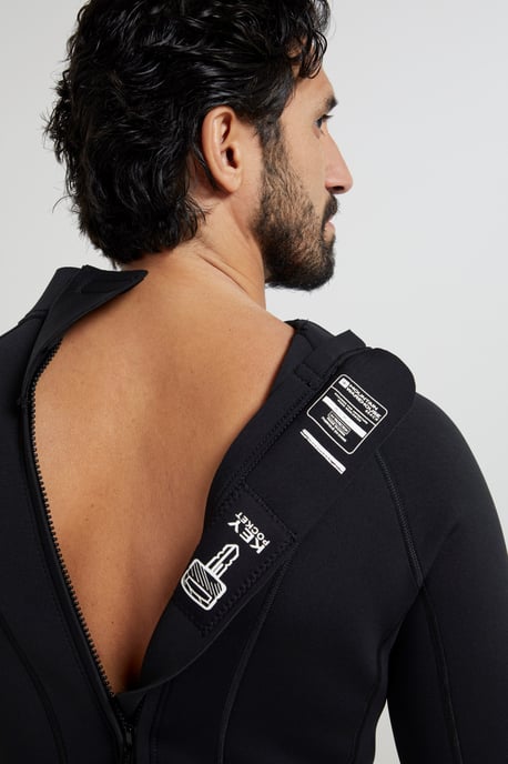 Men's Shorty Wetsuit with Easy Glide Zip Fastening Swimwear Black - Image 5