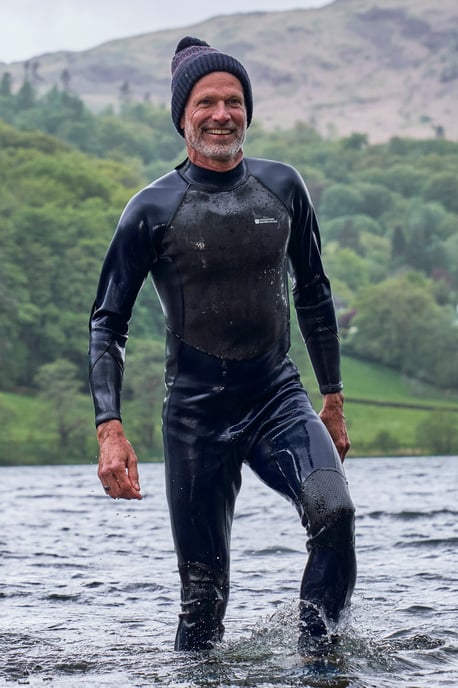 Men's Full Length Neoprene Wetsuit with Easy Glide Zip Swimwear Black - Image 1