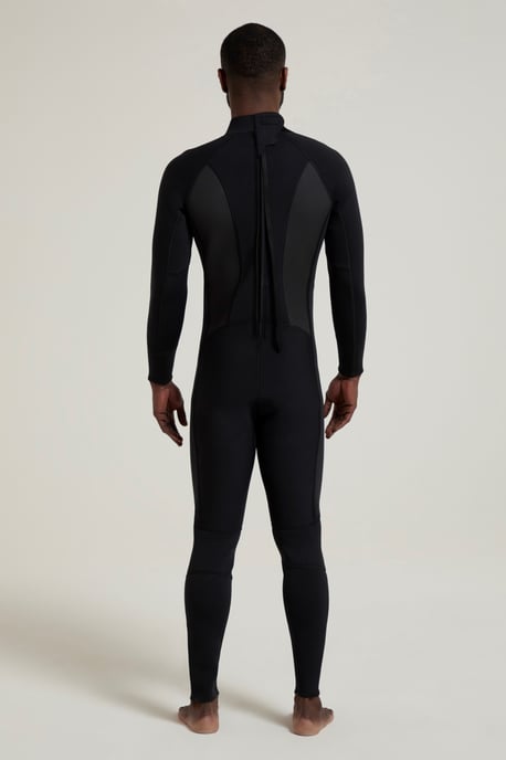 Men's Full Length Neoprene Wetsuit with Easy Glide Zip Swimwear Black - Image 3