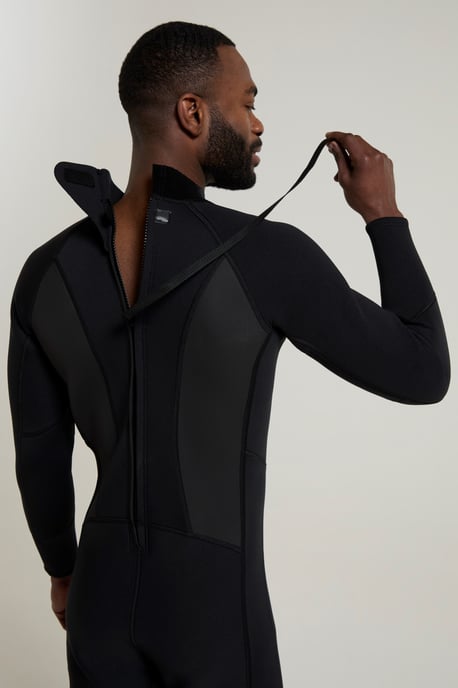 Men's Full Length Neoprene Wetsuit with Easy Glide Zip Swimwear Black - Image 4