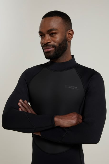 Men's Full Length Neoprene Wetsuit with Easy Glide Zip Swimwear Black - Image 5