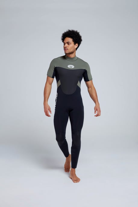 'Logan' Men's Full Wetsuit with Grippy Knee Pads Comfortable Swimwear Black - Image 2