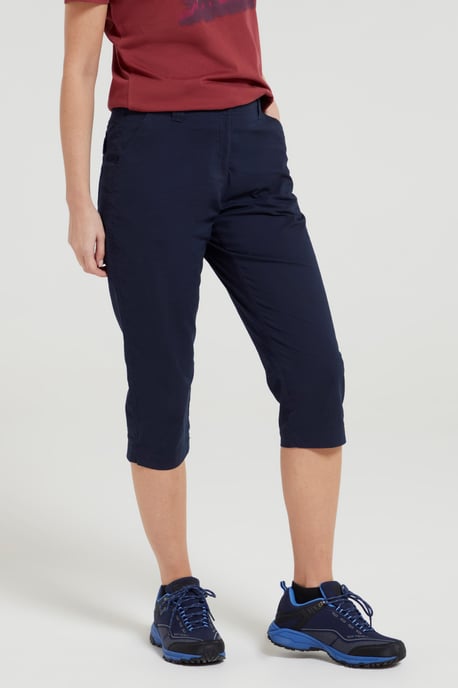 'Coastal' Women's Capri Pants Stretchy Breathable Short Trousers Navy - Image 2