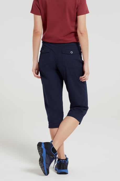 'Coastal' Women's Capri Pants Stretchy Breathable Short Trousers Navy - Image 3