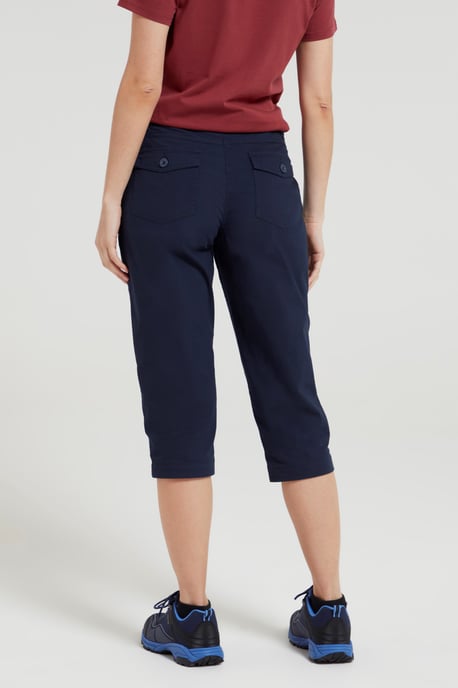 'Coastal' Women's Capri Pants Stretchy Breathable Short Trousers Navy - Image 4
