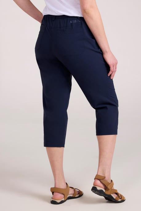 'Delta' Women's Capri Pants Stretchy Sun Protection Trousers Navy - Image 3
