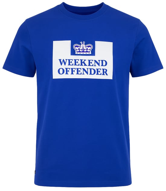 Weekend Offender McMoney Mens Blue T-Shirt - Image 1