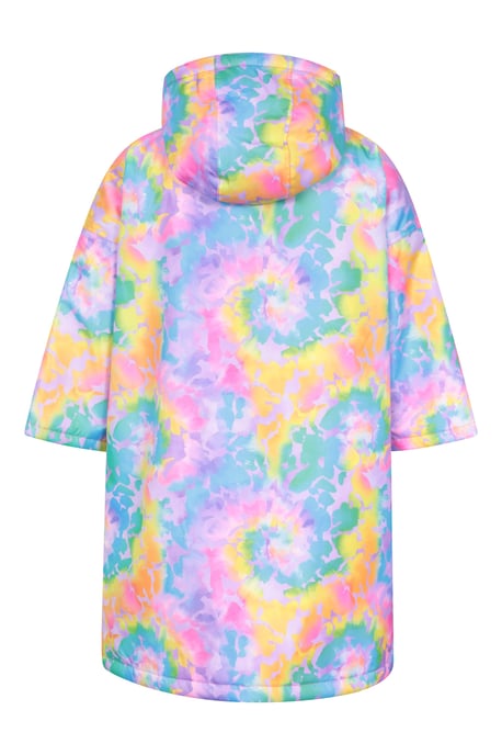 'Tidal' Kids Printed Waterproof Changing Robe Windproof Soft Hooded Surf Poncho Medium Blue - Image 4