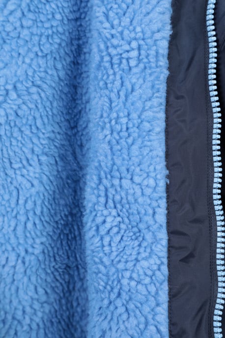 'Tidal' Kids Waterproof Changing Robe Windproof Soft Hooded Full Zip Surf Poncho Navy - Image 5
