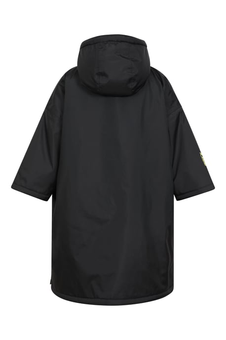 'Tidal' Kids Waterproof Changing Robe Windproof Soft Hooded Full Zip Surf Poncho Black - Image 4