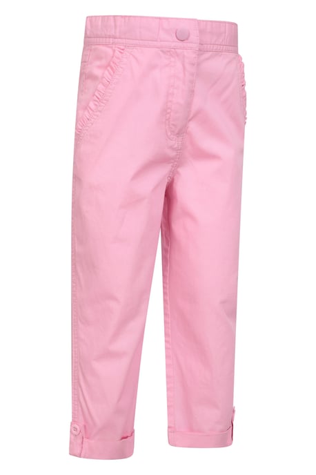 'Shore' Kids Capri Trousers with Pockets Casual Everyday Pants Pink - Image 2