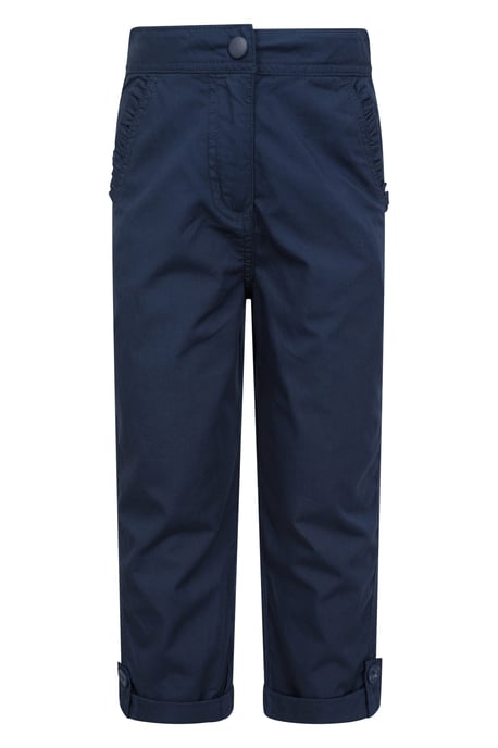 'Shore' Kids Capri Trousers with Pockets Casual Everyday Pants Navy - Image 1