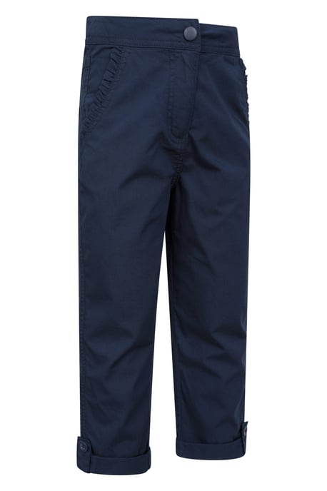 'Shore' Kids Capri Trousers with Pockets Casual Everyday Pants Navy - Image 2