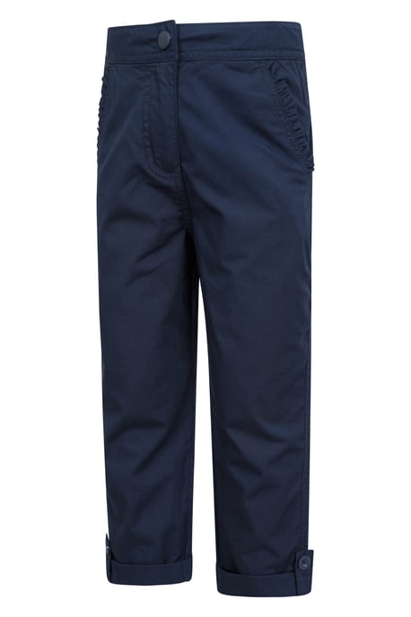 'Shore' Kids Capri Trousers with Pockets Casual Everyday Pants Navy - Image 4