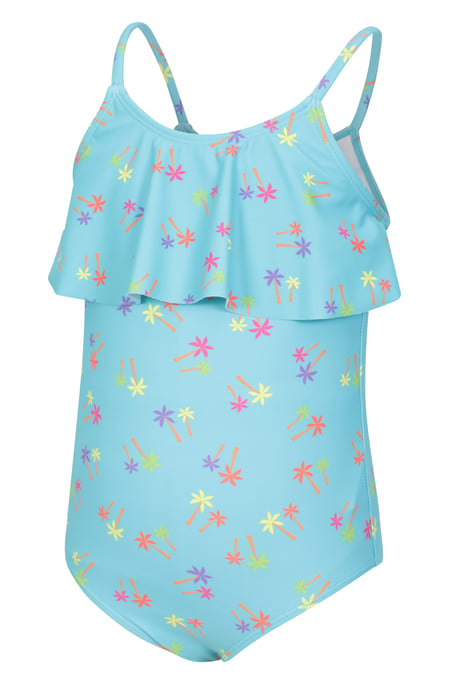 Kids Ruffle Swimsuit Quick Dry Stretchy Comfy Beach Swimwear Turquoise - Image 5