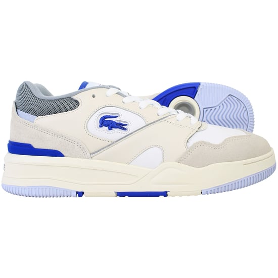 Lacoste Lineshot 124 1 Mens White/Blue Trainers - Image 4