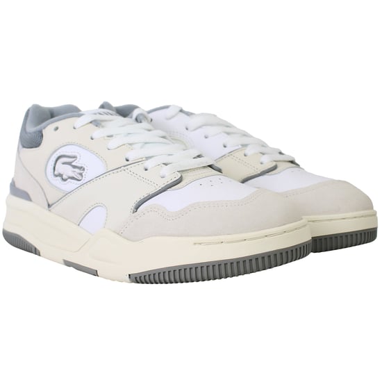 Lacoste Lineshot 124 1 Mens White/Grey Trainers - Image 2