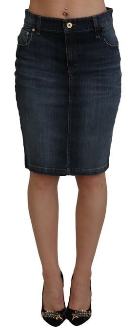Denim Leren Rok - Image 1